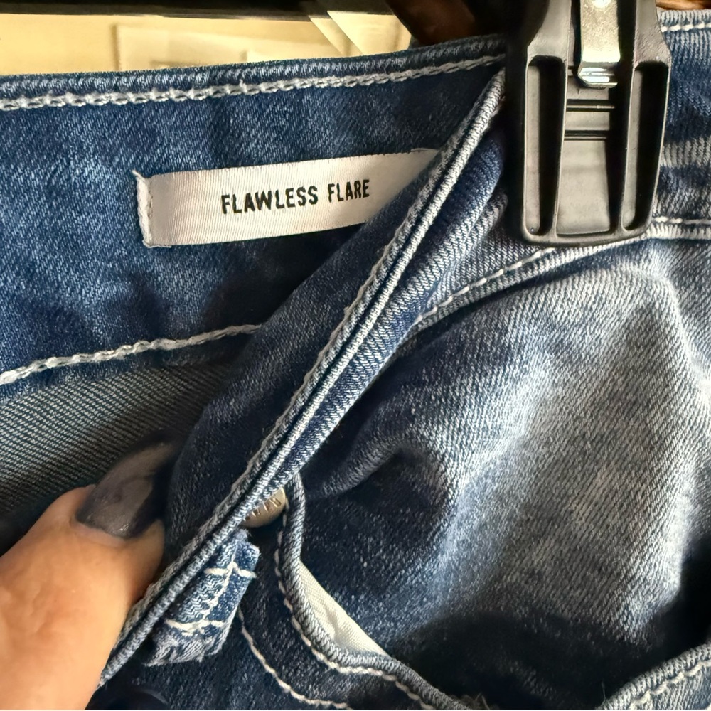 William Rast Miss Me Light Blue Embroidered Flawless Flare Jeans - Picture 7 of 8